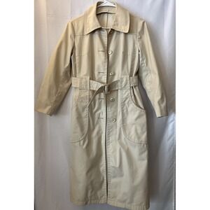 London Fog Trench Coat Timeless Design Tan Women's Size 8P Vintage Normcore